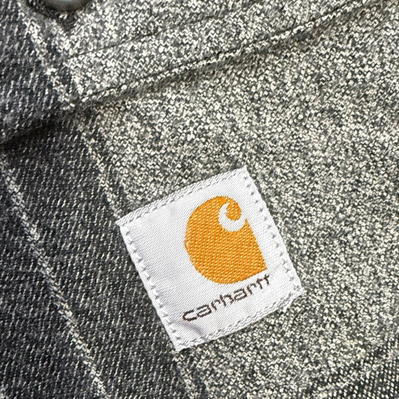 Carhartt Black and Gray Plaid Shirt heavy duty cotton sz XL TALL - Picture 6 of 9